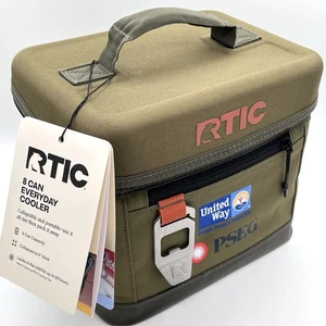 NWT RTIC 8 Can Olive Green Cooler Soft Sided Portable Insulated Lunch BRANDED - Picture 1 of 11