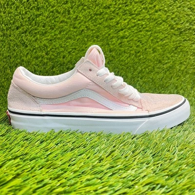 Tênis de skate Vans Old Skool feminino tamanho 8.5 rosa branco camurça atlética - Imagem 1 de 4
