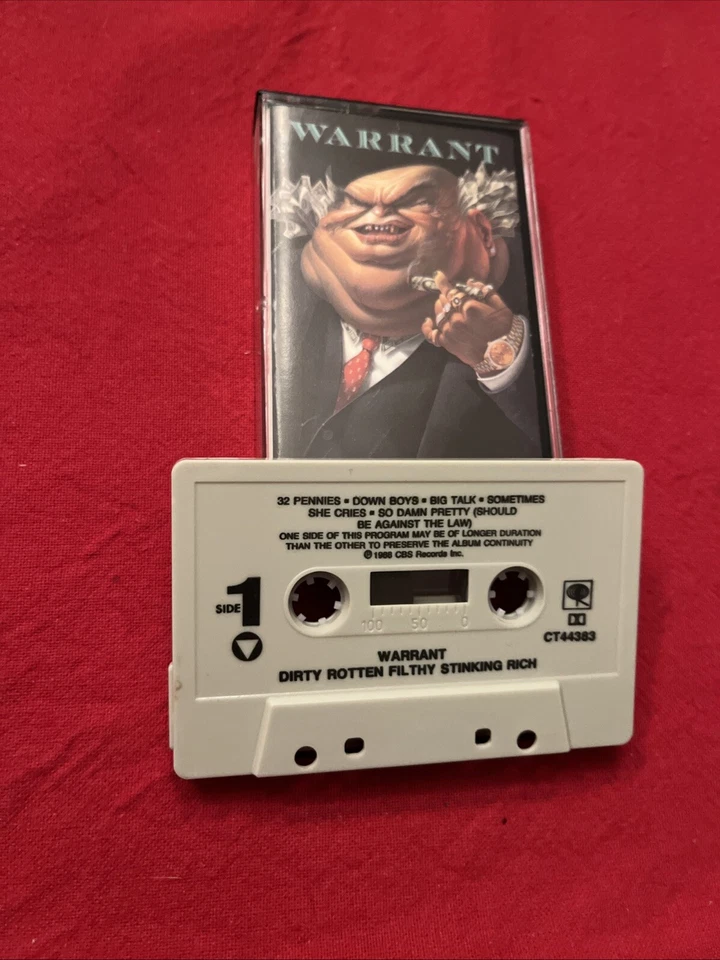 WARRANT Dirty Rotten Filthy Stinking Rich Cassette Tape 1989 CBS Records - Image 1 of 1