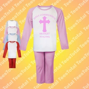 Personalised Holy Communion Pyjamas Custom Girls Boys Pyjamas Gifts - Picture 1 of 1