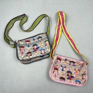 Harajuku Lovers Womens Crossbody Bag Set of Two Girls Emoji Faces Colorful Happy - Bild 1 von 23