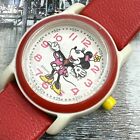 Disney Lorus Watch Womens Minnie Mouse Vintage Retro Red Band V821 0290