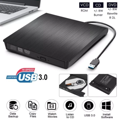 USB 3.0 Externes CD/DVD Laufwerk Brenner Slim Player PC Laptop Windows 11 10 Mac - Bild 1 von 4