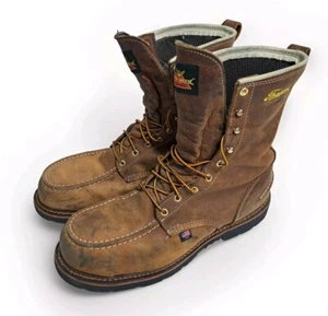 Thorogood Men's Size 14 D 8" Leather Moc Toe Steel Safety Work Boots Waterproof - Picture 1 of 10