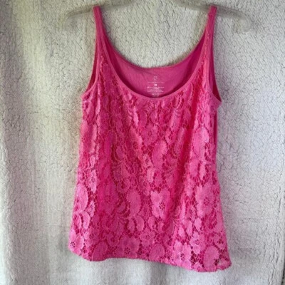 Camiseta sin mangas New York & Company rosa con frente floral bordado para mujer talla XL Foto 1 de 4