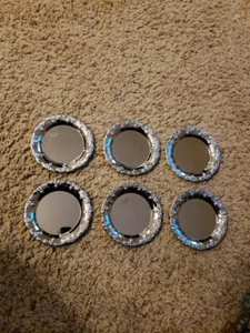 AP) Set of 6 Stainless Steel Silver Coasters Grape Vines 4" - Picture 1 of 7