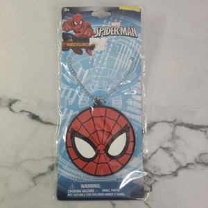 RUBBER DOG TAG NECKLACE - Spiderman Spidey Face Superhero Comic Book Hero NEW - Picture 1 of 6