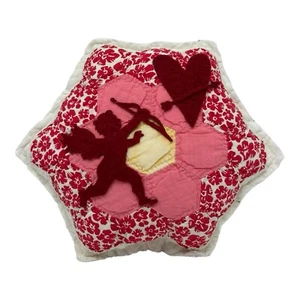 NEW Handmade Valentine Cupid & Heart Pillow Vintage Quilt Chenille Bedspread - Picture 1 of 8