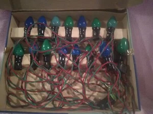 Vintage Superior Lighting Outfit Christmas Tree Lights w/GE Bulbs - All 15 Work - Picture 1 of 9