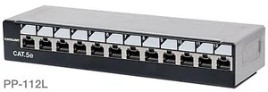 12-Port 1U Cat5e Unshielded Patch Panel, Top Entry Punch Down, Locking Function - Picture 1 of 4