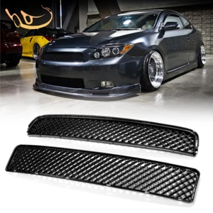JDM Front Upper Lower Grille Mesh Grill Black ABS For 2005-2010 Scion tC 2PCS - Picture 1 of 20