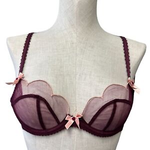 Agent Provocateur Lorna Bra Maroon Pink Beyonce Underwire Size 34A Womens