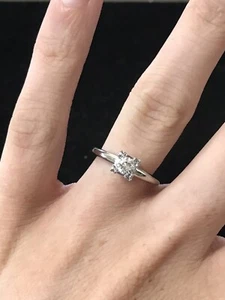14k White Gold 0.33ct Diamond Engagement Ring (B16) - Picture 1 of 8