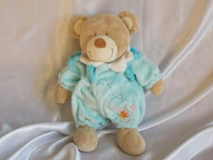 Doudou ours beige et bleu, broderie, Tex - Picture 1 of 1
