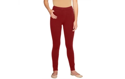 Denim & Co. Leggings Pull-On Regular Cómodos Tejidos Denim Vino Talla 8 A256810 QVC Foto 1 de 4