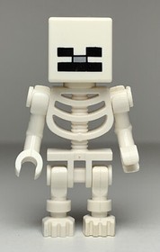 Lego min011 SKELETON with CUBE SKULL Minecraft Minifigure FAST SHIPPING!