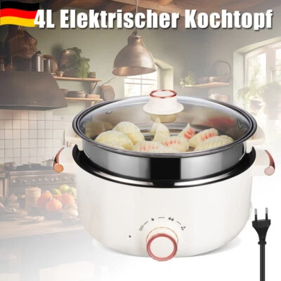 4L Elektrische Hot Pot mit Dampfgarer Bratpfanne Topf Antihaft Elektropfanne DHL - Bild 1 von 4