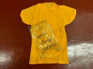 1960s Deadstock orange nylon t shirt ribbed mod disco single stitch size XS - Picture 1 of 8