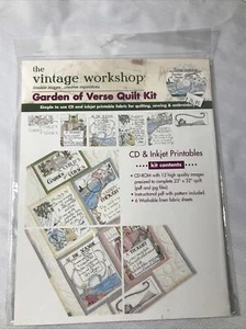 Garden of Verse Quilt Kit The Vintage Workshop CD Inkjet printable DIY Crafts - Picture 1 of 6
