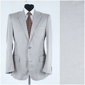 Mens PIERRE CARDIN Size US 38R Light Grey Summer Cotton Blazer Sport Coat Jacket
