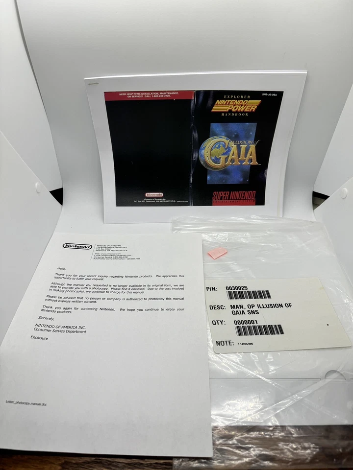 Illusions of Gaia SNES Super Nintendo Official Manual Reprint - Image 1 of 1