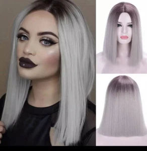 Ombre Short Bob Wig Ash Blonde Color - Picture 1 of 1