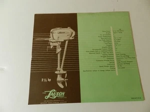 VINTAGE OUTBOARD MOTOR BROCHURE- VINTAGE LAUSON  OUTBOARD MOTOR- VINTAGE BOATING - Bild 1 von 9
