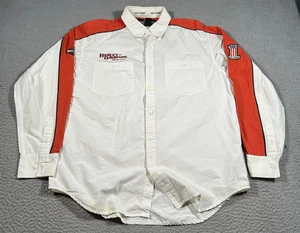 Camisa Harley Davidson Para Hombre Grande Blanca Motocicleta Bordada Motociclista Abotonada - Imagen 1 de 13