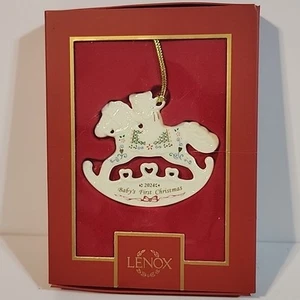 2024 Lenox Baby's First Christmas Rocking Horse Ornament Harder NIP  - Picture 1 of 4