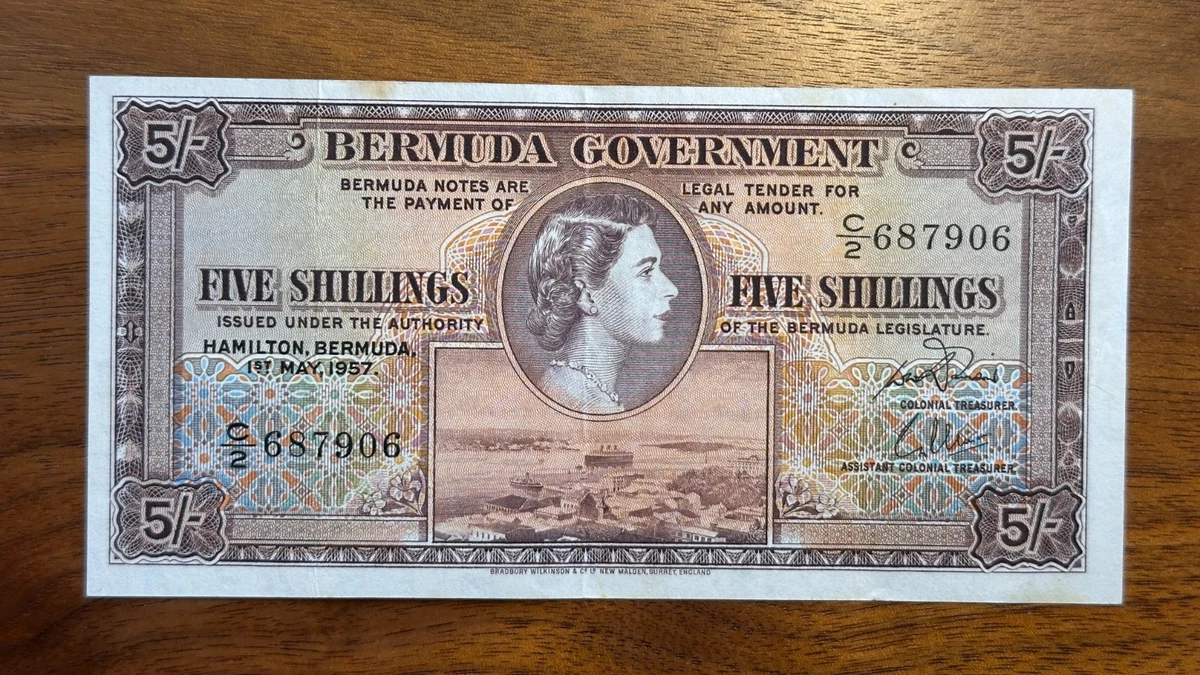 バミューダ 5 シリング紙幣 1957年 エリザベス女王 1957 Bermudian Paper Money for sale | eBay