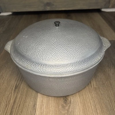 Vintage Hammered Pebbled Meljax 5 Qt Pot Dutch Oven with Original Lid - Image 1 of 4