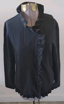 Chaqueta Matilda Jane All Is Calm Para Mujer S Negra Volantes Boho Preppy Artística Usada en Excelente Condición  Foto 1 de 4