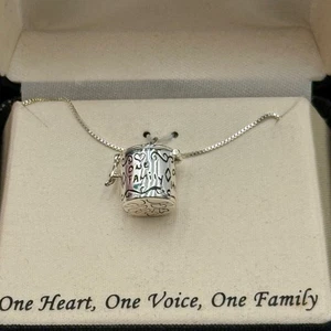 Sterling Silver Family Pendant Necklace Be Inspired Cylinder Design - Picture 1 of 3