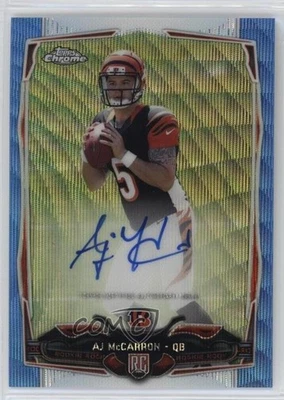 2014 Topps Chrome Blue Wave Refractor Rookie Auto /20 AJ McCarron #144 Auto RC - Image 1 of 2