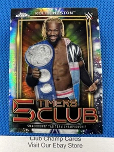 Kofi Kingston Topps 2021 #5T-8 cromado WWE 5 Timers Club - Imagen 1 de 2