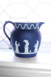 Antica brocca Wedgwood blu cobalto diaspro neoclassico - Foto 1 di 6