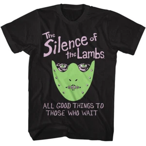 Herren-T-Shirt Silence Of The Lambs Filmmaske All Good Things To Those Who Wait - Bild 1 von 3