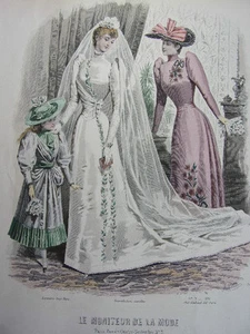 32/ GRAVURE DE MODE " Moniteur de la Mode Paris 1891 ". Grand format 36x26 - Picture 1 of 3