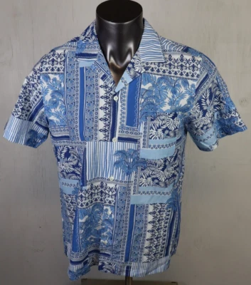 Mens J. McLaughlin Irons Woven Shirt Blue White Size M Silk Cotton Button Front - Image 1 of 4