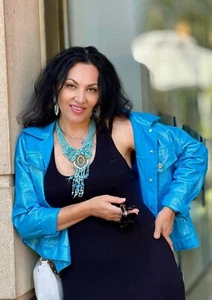 Rita Fink Türkis Kunstlederjacke Gr. 18/48 Made In Turkey - Bild 1 von 6