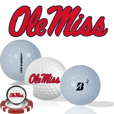 NCAA Ole Miss Rebels • Мячи для гольфа упаковка 12 шт. • Bridgestone Tour B RX - Изображение 1 из 3