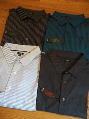 NWT $54. MSRP,   Mens 100% Cotton APT. 9 Long Sleeve Regular Fit Dress Shirt   - Image 1 of 2