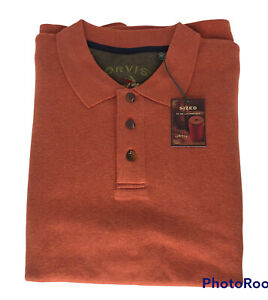 Orvis Men’s Quarter Button Pullover Cotton Sweater Size 2XL Orange NWT