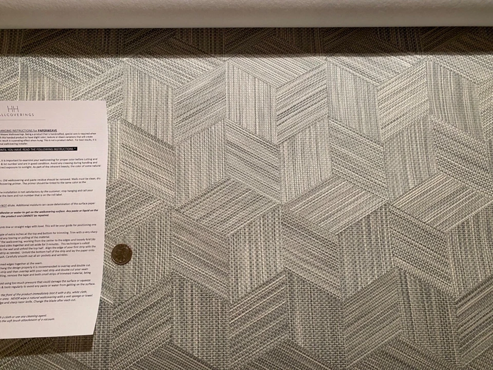 8 ярдов HOLLY HUNT W5024/056 КРАЕУГОЛЬНЫЙ КАМЕНЬ облако бумажного плетения обои $1600 розничной! - Изображение 1 из 4