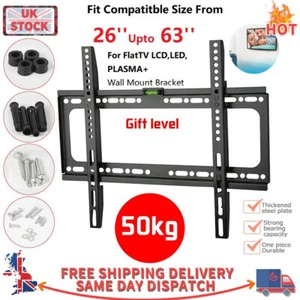 TV Wall Bracket Mount Slim LCD LED Plasma For 26 30 32 40 42 50 55 Upto 63 Inch - Picture 1 of 7