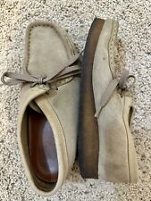 CLARKS Wallabee Tan Lace Up Chukka Suede Leather Moccasin Shoes 7.5M AS IS 35395