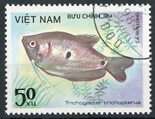 Fish: Three-spot Gourami (Trichogaster trichopterus), 1984 Vietnam Scott #1405