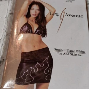 Leg Avenue Conjunto Falda Llama Tachonada RARO - Imagen 1 de 5
