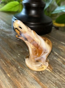 RARE VINTAGE Rosso Glass Company Slag Glass Elephant Caramel Colored - Picture 1 of 7