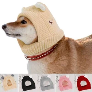 Hund Haustier Winter gestrickte süße Mütze Ohrenschützer bedeckt Welpen warme Mütze für M/L Hund - Bild 1 von 17